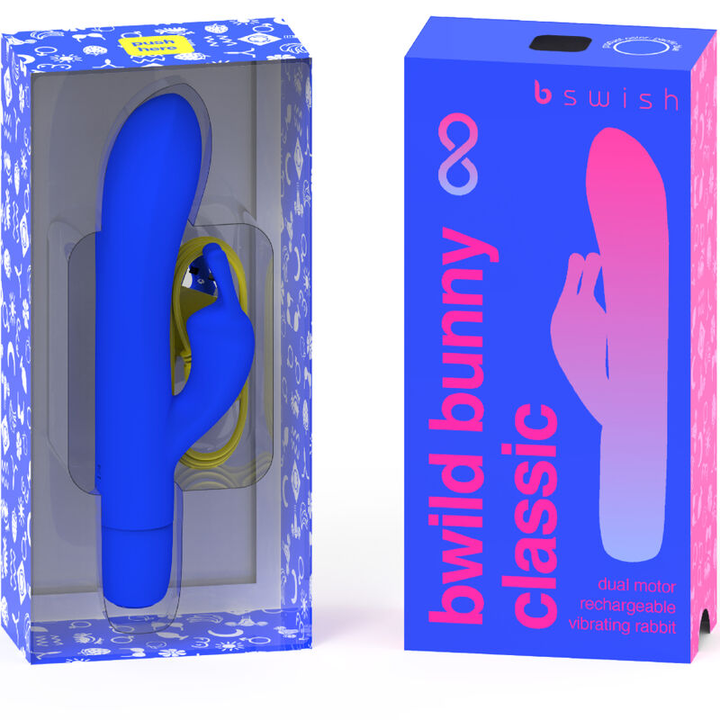 B SWISH - BWILD BUNNY INFINITE KLASSISK GENOPLADELIG VIBRATOR BLÅ SILIKONE