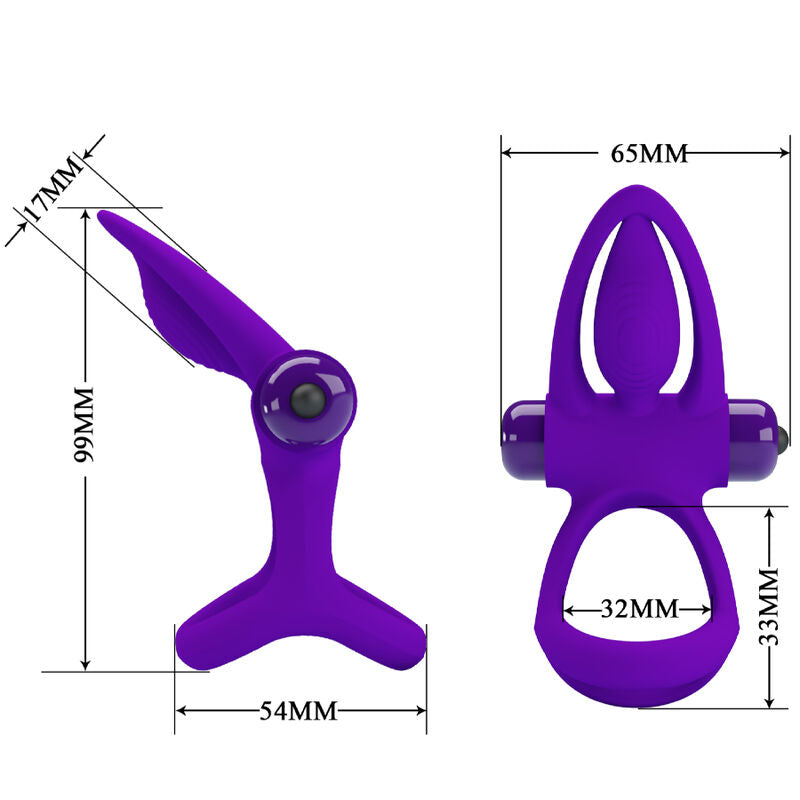 PRETTY LOVE - VIBRATORRING 10 VIBRATIONER VIOLET SILIKONE