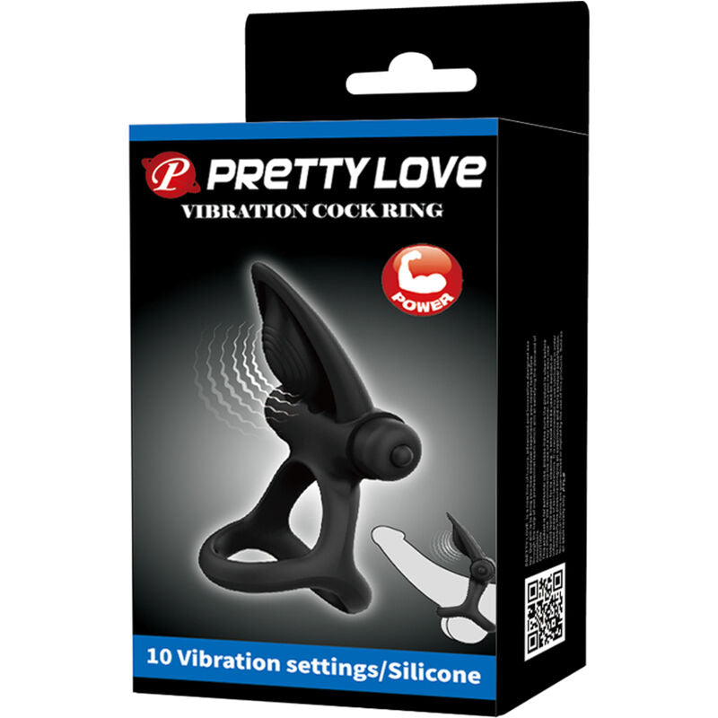 PRETTY LOVE - VIBRERINGSRING 10 VIBRATIONER SORT SILIKONE