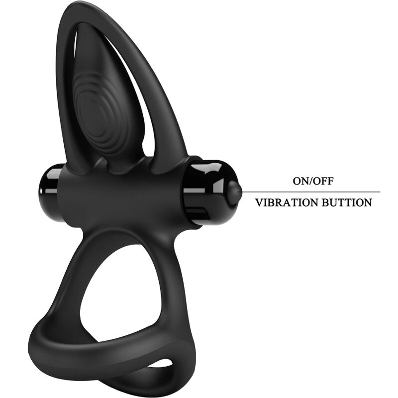 PRETTY LOVE - VIBRERINGSRING 10 VIBRATIONER SORT SILIKONE