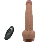 PRETTY LOVE - JONATHAN SILIKONE DILDO 3 VIBRATIONER + 3 INDSÆTTELSESMÅL FJERNBETJENING 21 CM