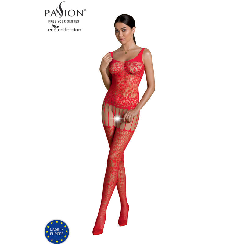 PASSION - ECO COLLECTION BODYSTOCKING ECO BS001 RØD
