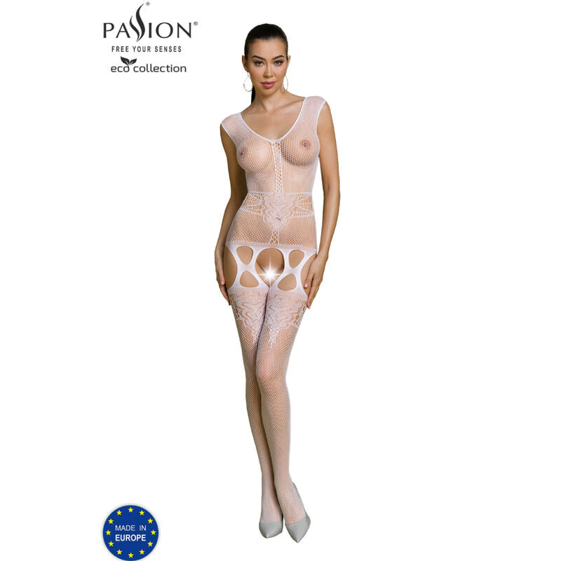 PASSION - ECO KOLLEKTION BODYSTOCKING ECO BS014 HVID