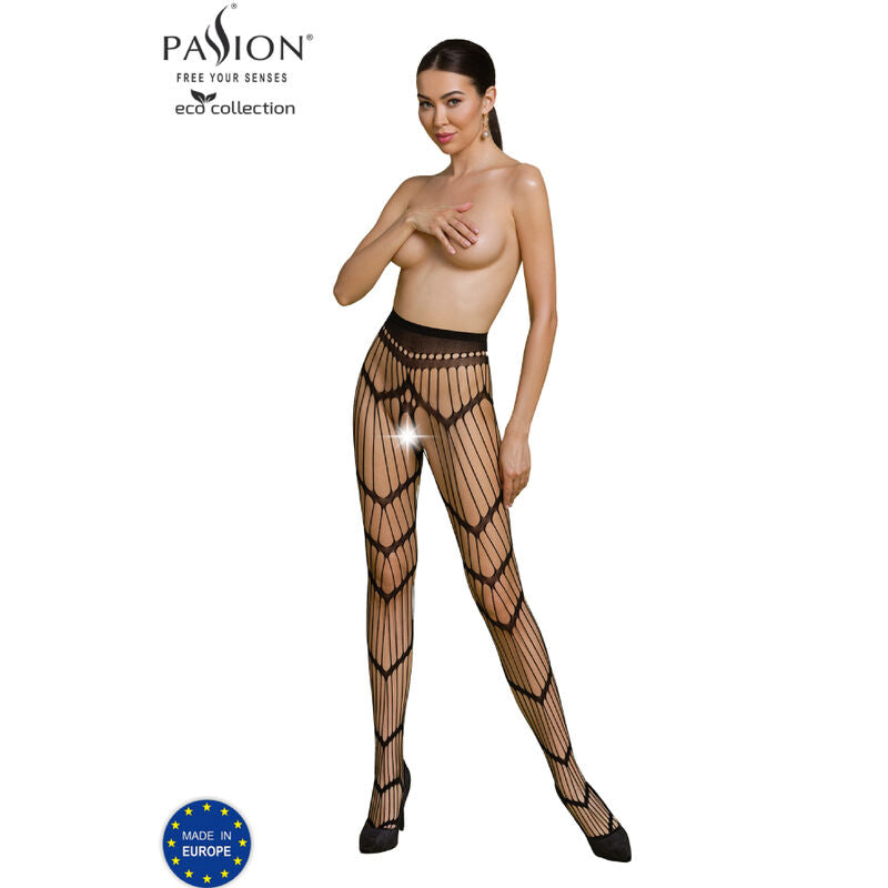 PASSION - ECO KOLLEKTION BODYSTOCKING ECO S006 SORT