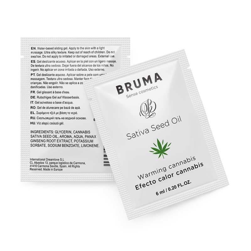 BRUMA - SATIVA FRØOLIE GLIDENDE GEL VARMENDE CANNABISSMAG 6 ML