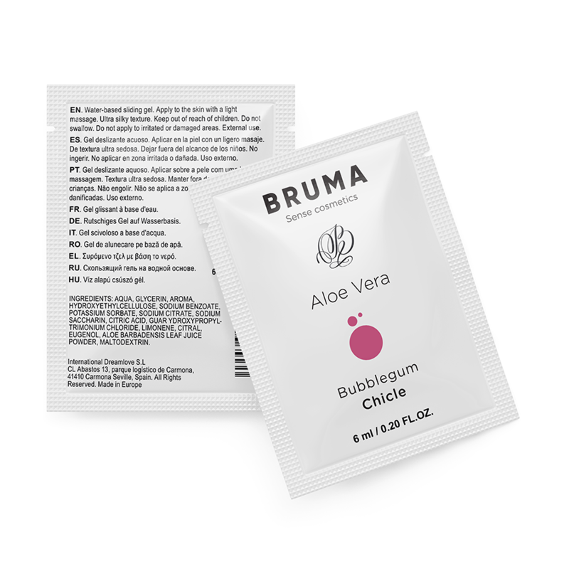 BRUMA - ALOE VERA GLIDENDE GEL MED TYGGEGUMMISMAG 6 ML