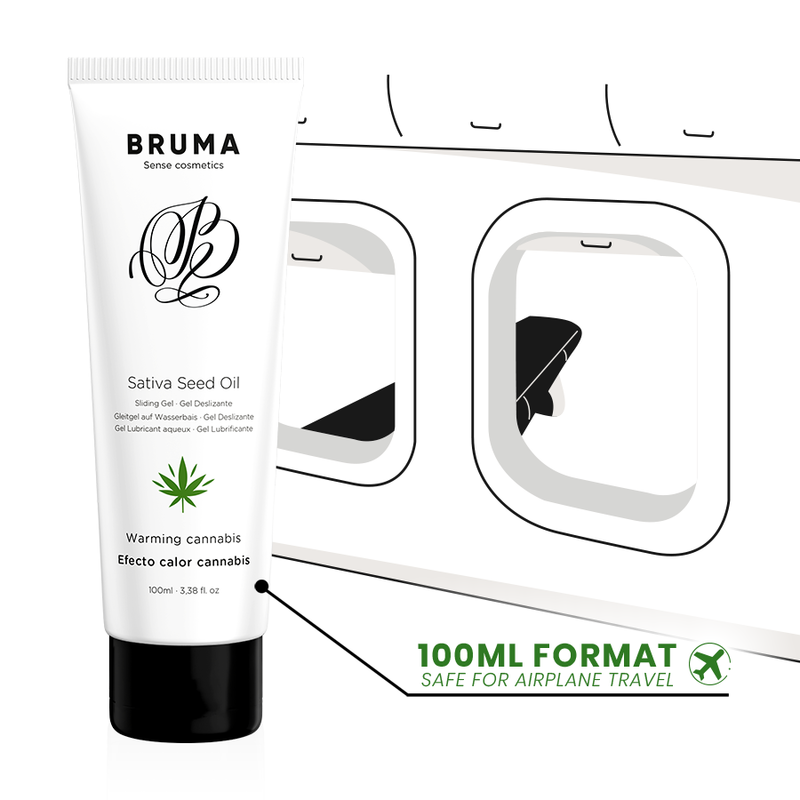 BRUMA - SATIVA FRØOLIE GLIDENDE GEL VARMENDE CANNABISSMAG 100 ML