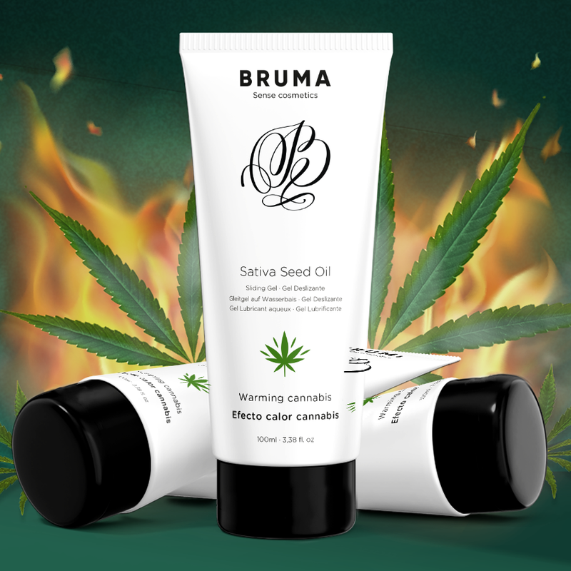 BRUMA - SATIVA FRØOLIE GLIDENDE GEL VARMENDE CANNABISSMAG 100 ML