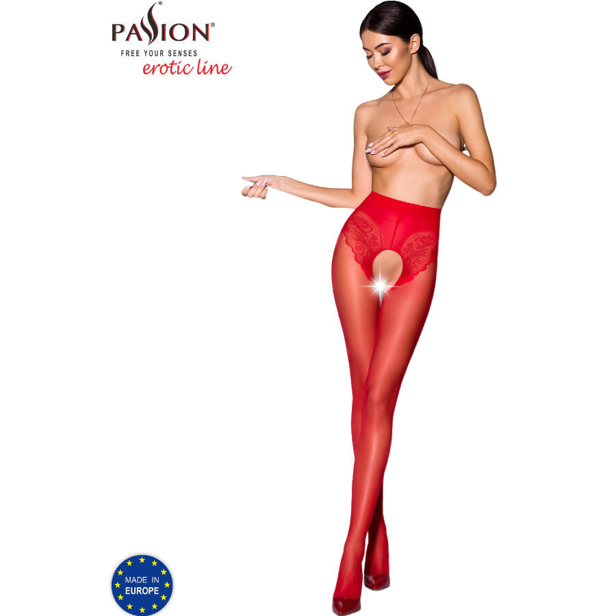 PASSION - TIOPEN 006 RØDE STRØMPEBUKSER 1/2 30 DEN