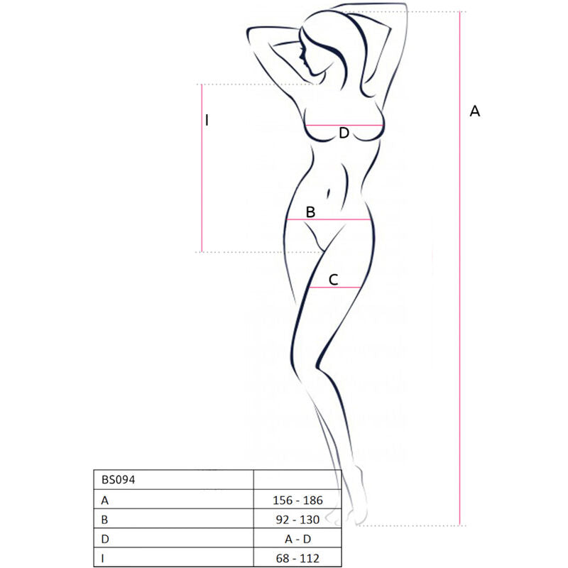 PASSION - BS094 SORT BODYSTOCKING ÉN STØRRELSE