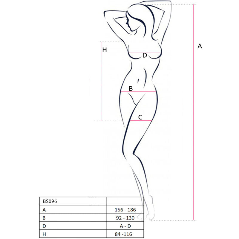 PASSION - BS096 SORT BODYSTOCKING ÉN STØRRELSE