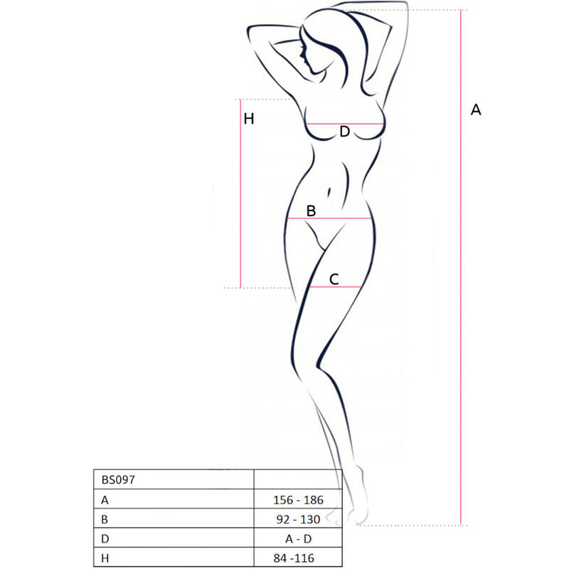 PASSION - BS097 RØD BODYSTOCKING ÉN STØRRELSE