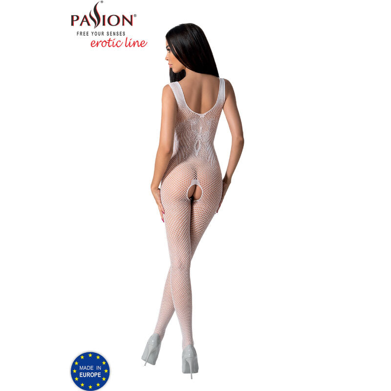 PASSION - BS098 HVID BODYSTOCKING ÉN STØRRELSE