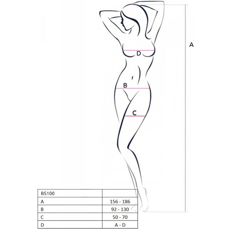 PASSION - BS100 HVID BODYSTOCKING ÉN STØRRELSE