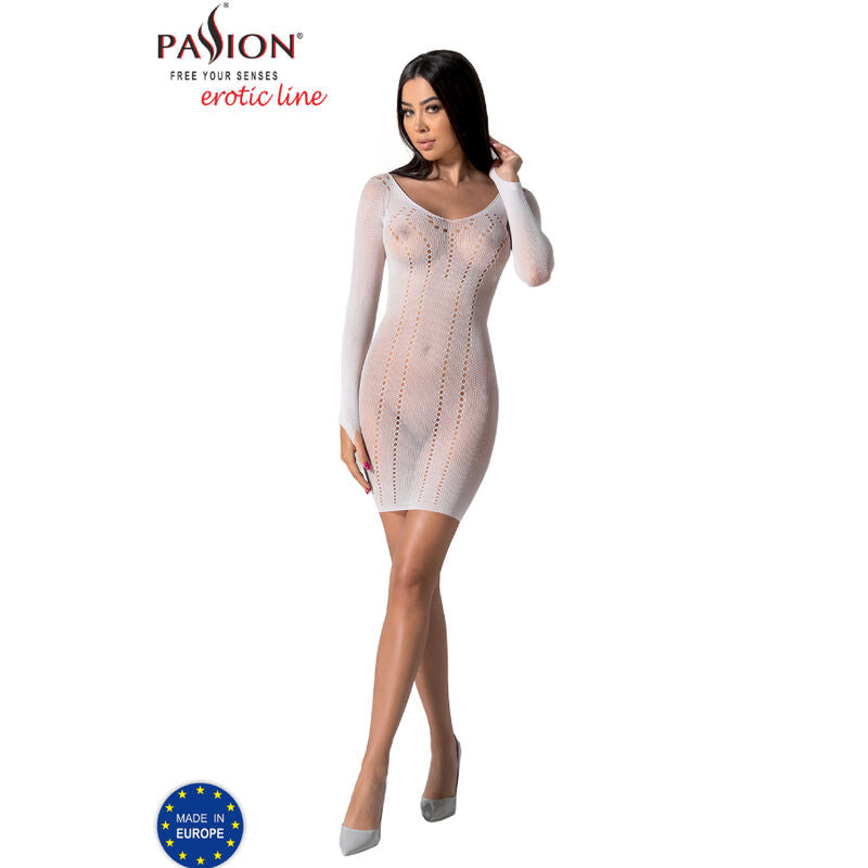 PASSION - BS101 HVID BODYSTOCKING ÉN STØRRELSE