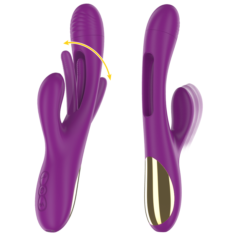INTENS - APOLO GENOPLADELIG MULTIFUNKTIONSVIBRATOR 7 VIBRATIONER MED SVINGENDE BEVÆGELSE LILLA