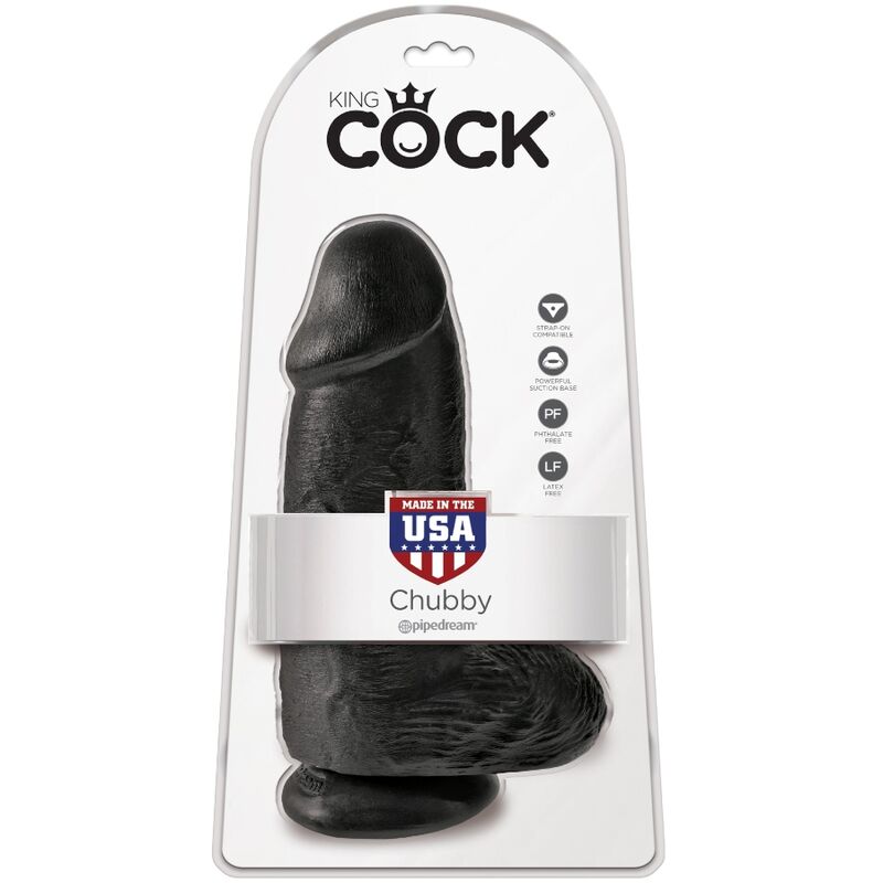 KONGE PIK - BUTTET REALISTISK PENIS 23 CM SORT