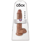 KONGE PIK - REALISTISK PENIS MED NØGLER 19,8 CM KARAMEL