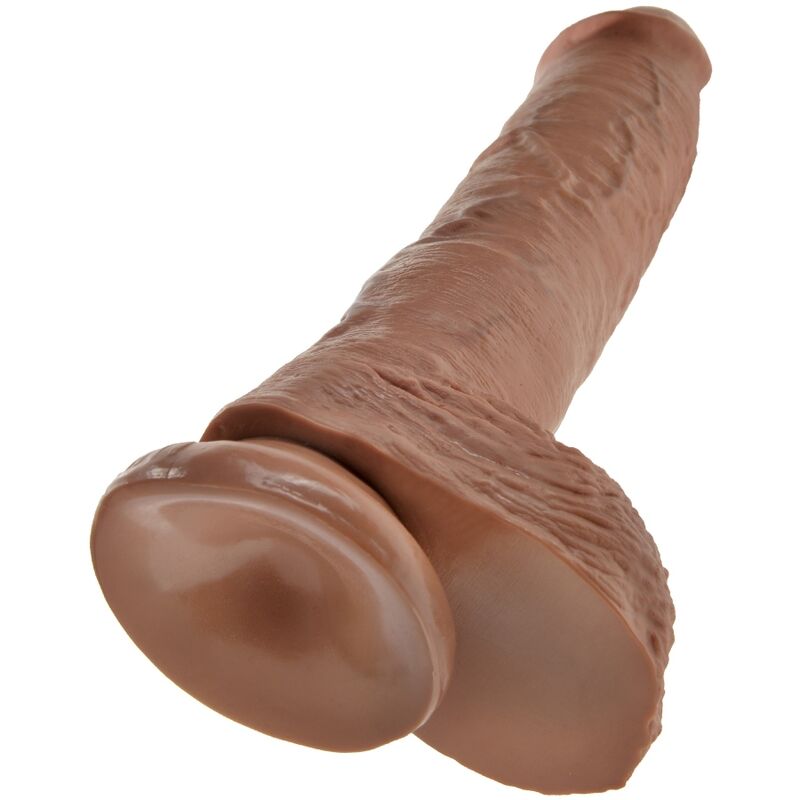 KONGE PIK - REALISTISK PENIS MED NØGLER 19,8 CM KARAMEL