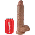 KONGE PIK - REALISTISK PENIS MED NØGLER 19,8 CM KARAMEL