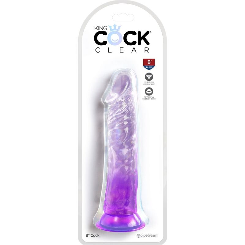 KONGEHANE - KLAR REALISTISK PENIS 19,7 CM LILLA