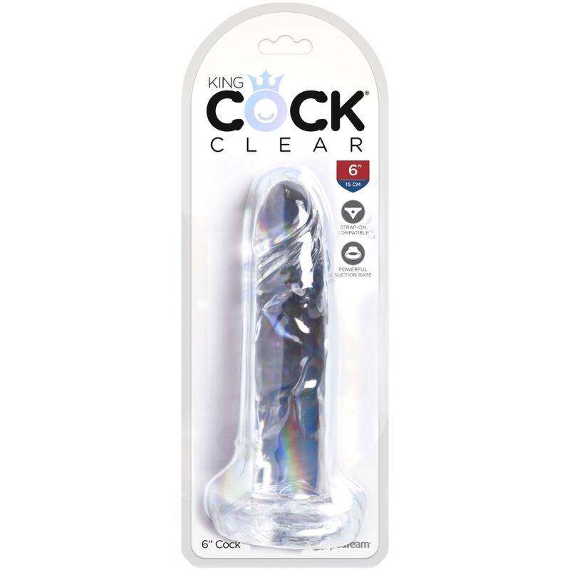 KONGE PIK - KLAR REALISTISK PENIS 15,5 CM TRANSPARENT