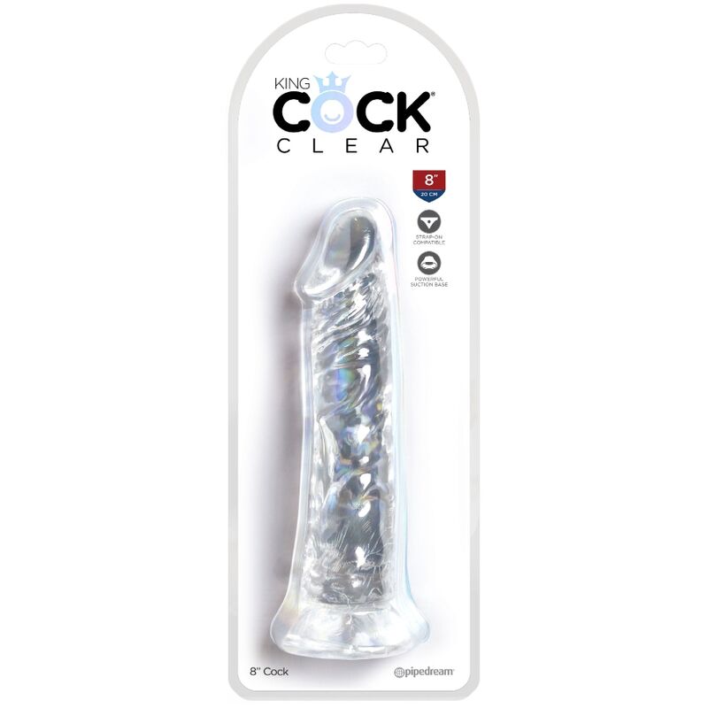 KONGE PIK - KLAR REALISTISK PENIS 19,7 CM TRANSPARENT