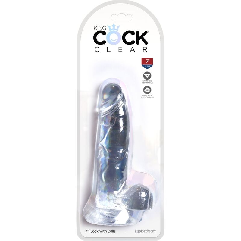 KONGE PIK - KLAR REALISTISK PENIS MED NØGLER 15,2 CM TRANSPARENT