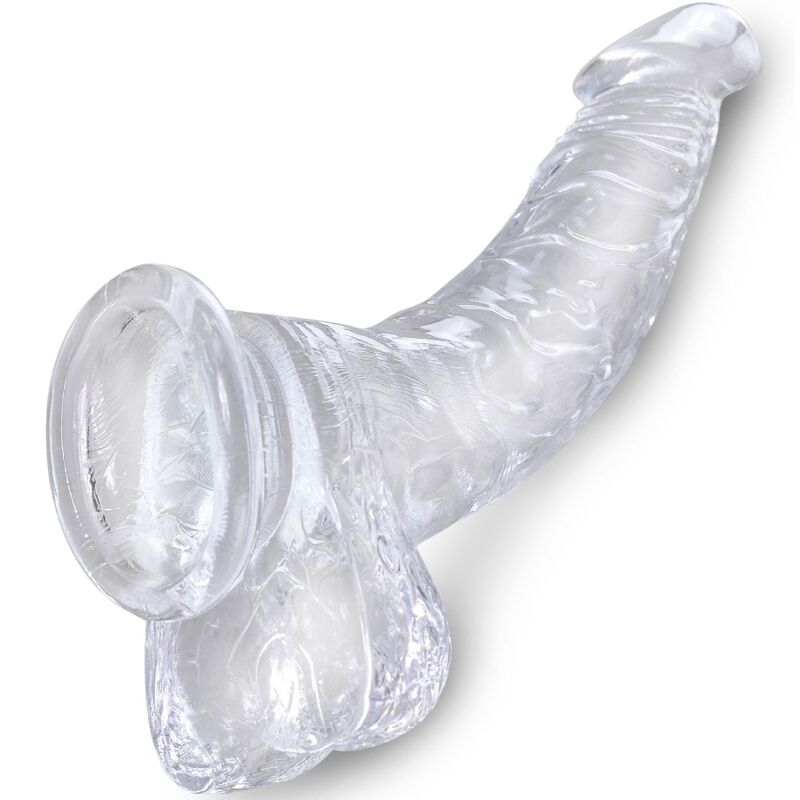 KONGE PIK - KLAR REALISTISK BUET PENIS MED NØGLER 16,5 CM TRANSPARENT