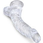 KONGE PIK - KLAR REALISTISK BUET PENIS MED NØGLER 16,5 CM TRANSPARENT