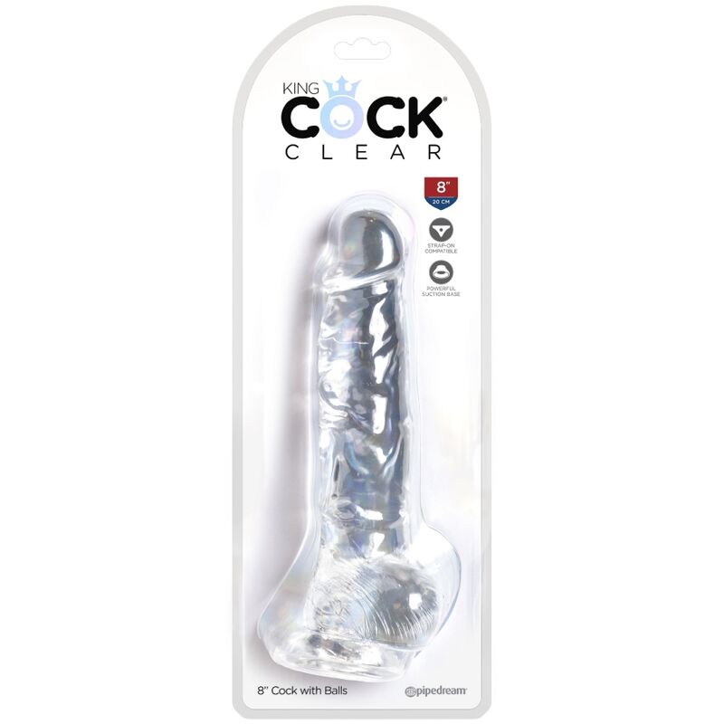 KONGE PIK - KLAR REALISTISK PENIS MED NØGLER 16,5 CM TRANSPARENT