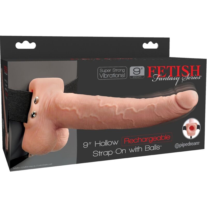 FETISH FANTASY SERIE - JUSTERBAR SELE REALISTISK PENIS MED GENOPLADELIGE NODLER OG VIBRATOR 23 CM