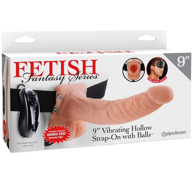 FETISH FANTASY SERIE - JUSTERBAR SELE MED FJERNBETJENING OG REALISTISK PENIS MED TESTIKLE 23 CM