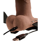 FETISH FANTASY SERIE - JUSTERBAR SELE REALISTISK PENIS MED GENOPLADELIGE TESTIKLERE OG VIBRATOR 15 CM