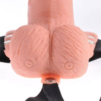 FETISH FANTASY SERIE - JUSTERBAR SELE MED FJERNBETJENING OG REALISTISK PENIS MED GENOPLADELIGE TESTIKLERE OG VIBRATOR 15 CM