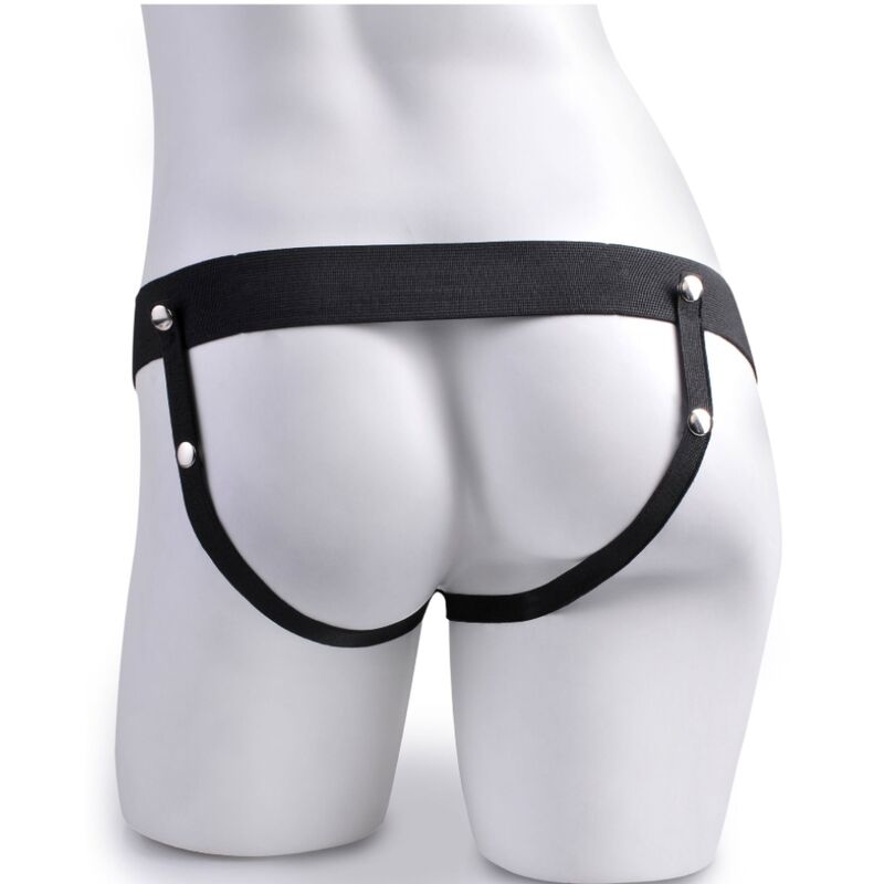 FETISH FANTASY SERIE - JUSTERBAR SELE MED FJERNBETJENING OG REALISTISK PENIS MED GENOPLADELIGE TESTIKLERE OG VIBRATOR 15 CM