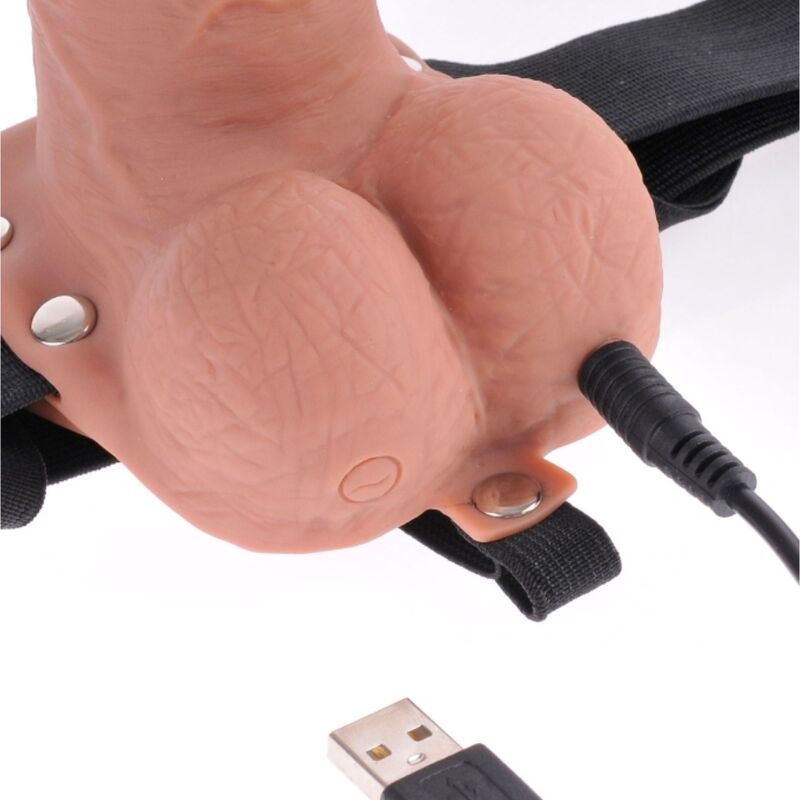 FETISH FANTASY SERIE - JUSTERBAR SELE REALISTISK PENIS MED GENOPLADELIGE NODLER OG VIBRATOR 17,8 CM
