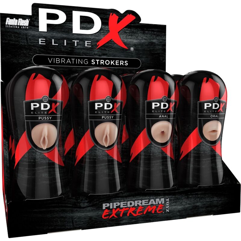 PDX ELITE - STROKER SÆT 12 ENHEDER: 6X VAGINA, 3X ANO, 3X MUND