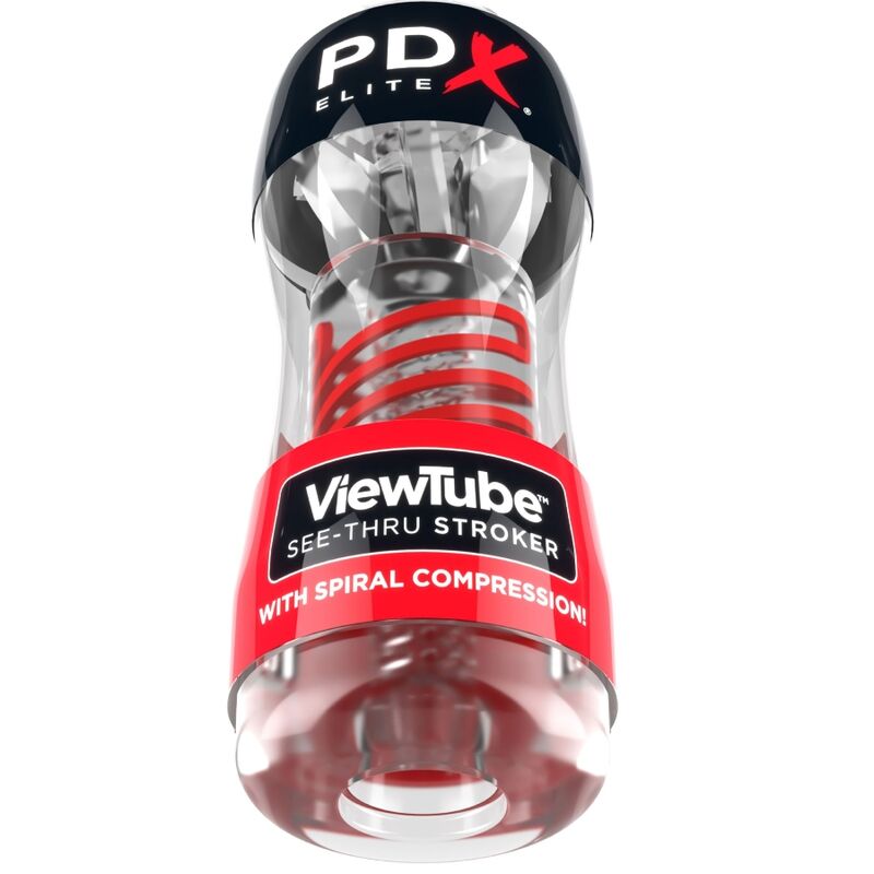 PDX ELITE - STROKER VISNINGSRØR 2 SPIRAL KOMPRESSION TRANSPARENT