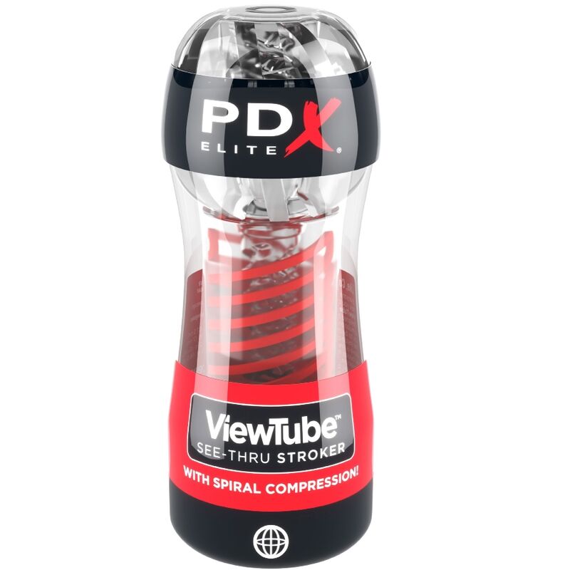 PDX ELITE - STROKER VISNINGSRØR 2 SPIRAL KOMPRESSION TRANSPARENT