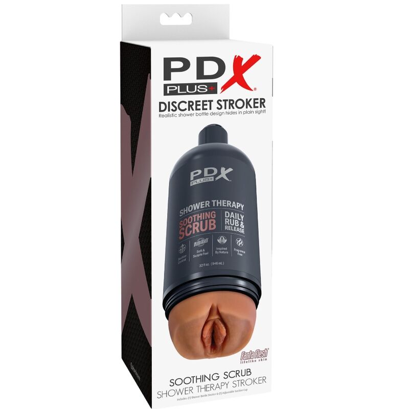 PDX PLUS - STROKER MASTURBATOR DISKREET FLASKEDESIGN BEROIGENDE SKRUB SLIKSHAMPOO