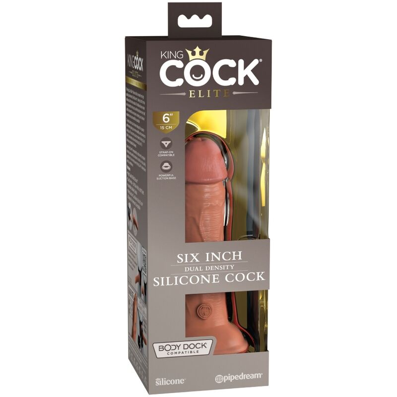 KING COCK - ELITE REALISTISK SILIKONE DILDO 15,2 CM KARAMEL