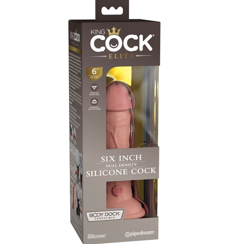 KING COCK - ELITE REALISTISK SILIKONE DILDO 15,2 CM
