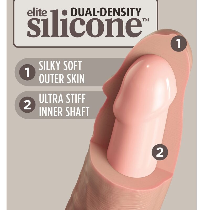KING COCK - ELITE REALISTISK SILIKONE DILDO 17,8 CM
