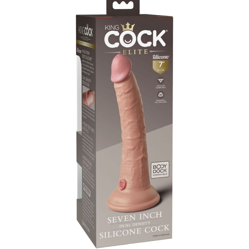 KING COCK - ELITE REALISTISK SILIKONE DILDO 17,8 CM