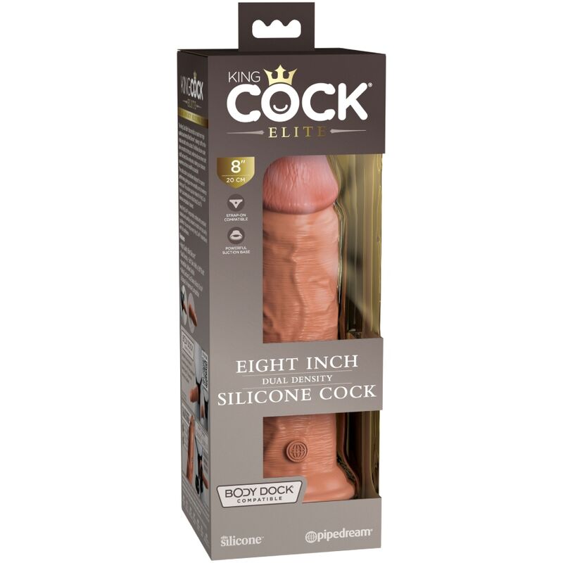 KING COCK - ELITE REALISTISK SILIKONE DILDO 20,3 CM KARAMEL