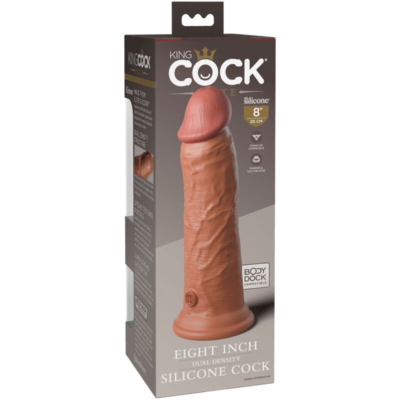 KING COCK - ELITE REALISTISK SILIKONE DILDO 20,3 CM KARAMEL