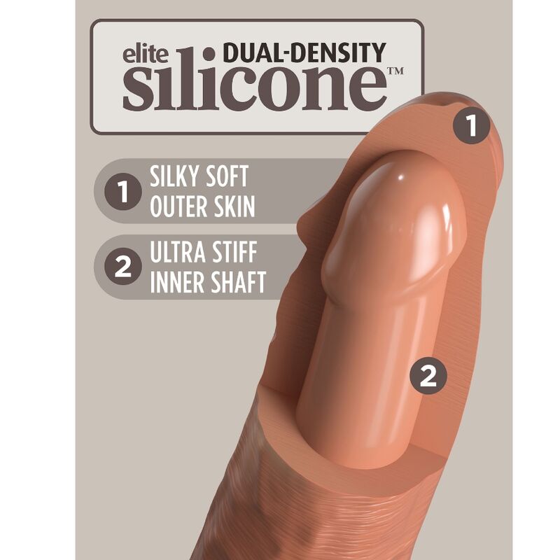 KING COCK - ELITE REALISTISK SILIKONE DILDO 20,3 CM KARAMEL