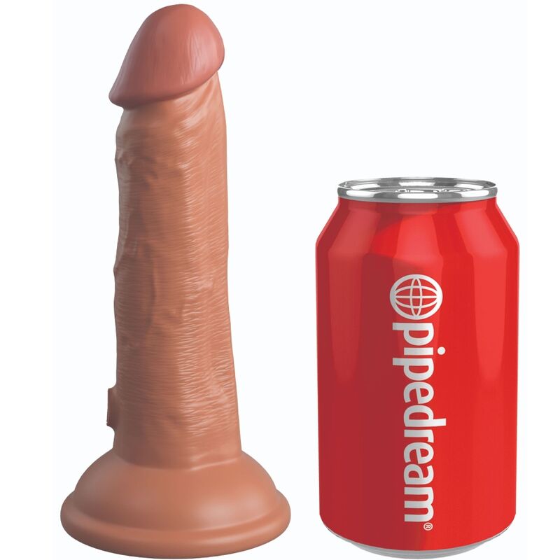 KING COCK - ELITE REALISTISK DILDO VIBRERENDE & SILIKONE 15,2 CM KARAMEL