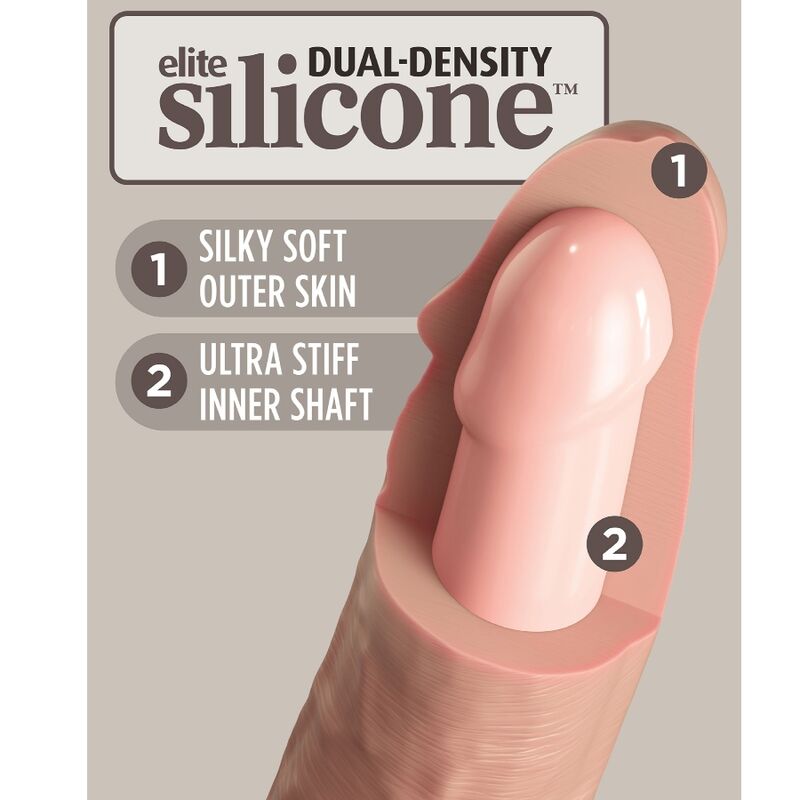 KING COCK - ELITE REALISTISK DILDO VIBRERENDE & SILIKONE 15,2 CM